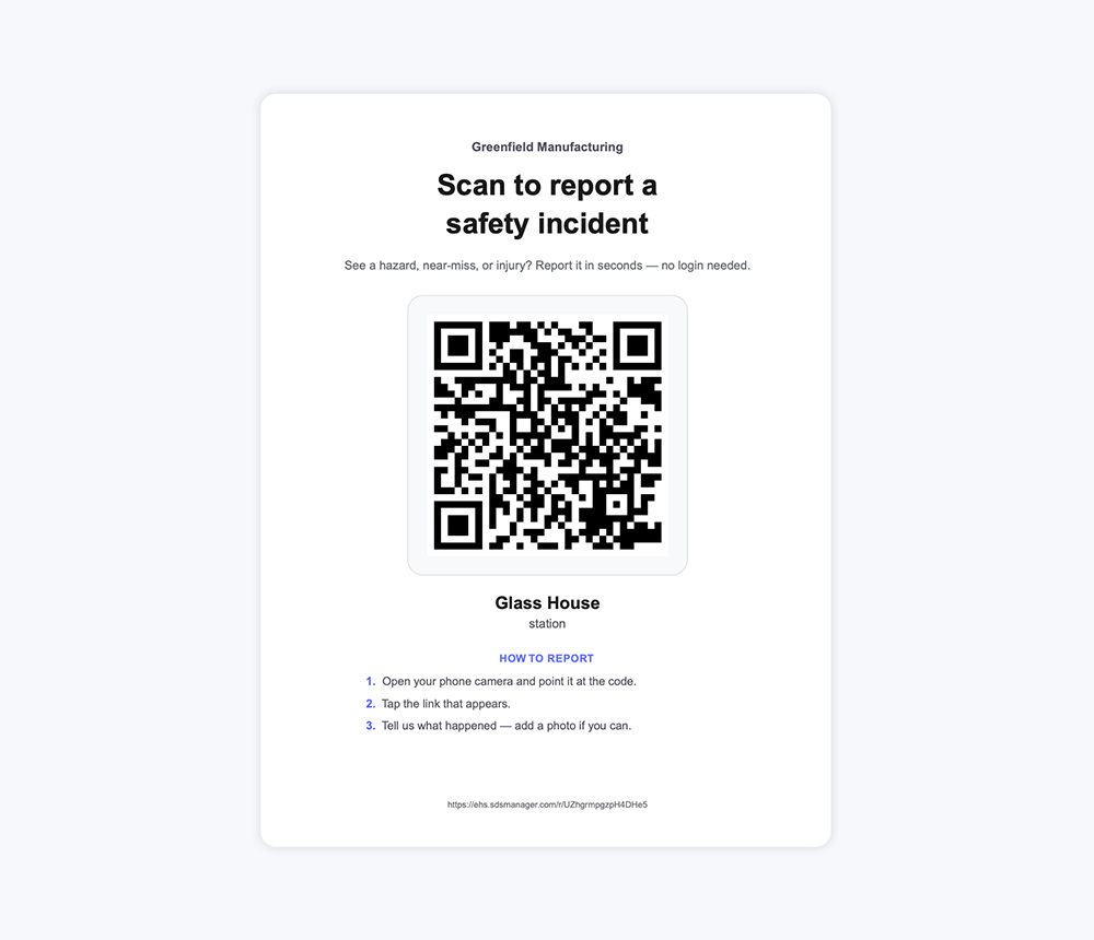 QR-teavitusvorm, avatud brauseris ilma sisselogimiseta